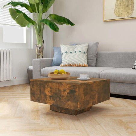 vidaXL Mesa de centro contrachapado roble ahumado 60x60x31,5 cm