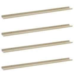 vidaXL Estantes de pared 4 unidades blanco y roble Sonoma 115x9x3 cm