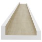 vidaXL Estantes de pared 4 unidades blanco y roble Sonoma 115x9x3 cm vidaXL Estantes de pared 4 unidades blanco y roble Sonoma 115x9x3 cm