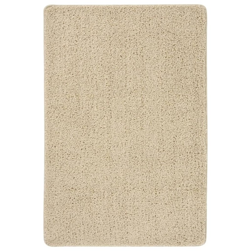 vidaXL Alfombra peluda antideslizante color crema 140x200 cm