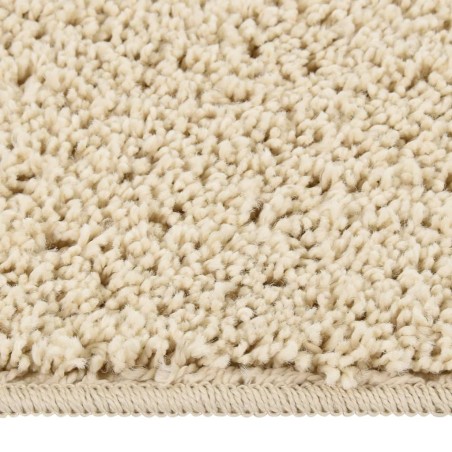 vidaXL Alfombra peluda antideslizante color crema 140x200 cm