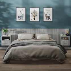 vidaXL Mesita de noche de pared 2 unidades color gris Sonoma