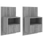vidaXL Mesita de noche de pared 2 unidades color gris Sonoma