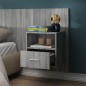 vidaXL Mesita de noche de pared 2 unidades color gris Sonoma