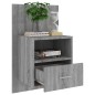 vidaXL Mesita de noche de pared 2 unidades color gris Sonoma