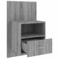 vidaXL Mesita de noche de pared 2 unidades color gris Sonoma