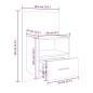 vidaXL Mesita de noche de pared 2 unidades color gris Sonoma
