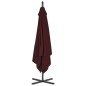 vidaXL Sombrilla voladiza poste de acero color vino tinto 250x250 cm