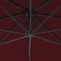 vidaXL Sombrilla voladiza poste de acero color vino tinto 250x250 cm