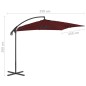 vidaXL Sombrilla voladiza poste de acero color vino tinto 250x250 cm