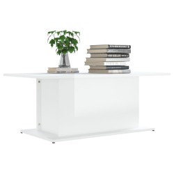 vidaXL Mesa de centro madera ingeniería blanco brillo 102x55,5x40 cm