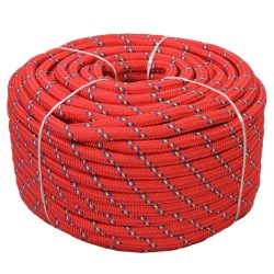 vidaXL Cuerda marina de polipropileno 18 mm 50 m roja