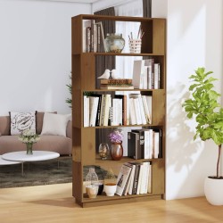 vidaXL Estantería/divisor madera de pino marrón miel 80x25x163,5 cm