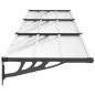 vidaXL Marquesina puerta policarbonato negro y transparente 358,5x90cm vidaXL Marquesina puerta policarbonato negro y transparente 358,5x90cm