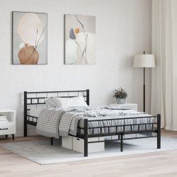 vidaXL Estructura de cama de acero negra 140x200 cm