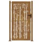 vidaXL Puerta de jardín acero corten diseño bambú 105x205 cm