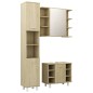 vidaXL Juego muebles de baño 3 pzas madera de ingeniería roble Sonoma vidaXL Juego muebles de baño 3 pzas madera de ingeniería roble Sonoma