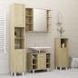 vidaXL Juego muebles de baño 3 pzas madera de ingeniería roble Sonoma vidaXL Juego muebles de baño 3 pzas madera de ingeniería roble Sonoma