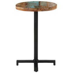 vidaXL Mesa de bistró redonda madera maciza reciclada Ø50x75 cm