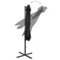 vidaXL Sombrilla voladiza con poste y luces LED negra 250 cm vidaXL Sombrilla voladiza con poste y luces LED negra 250 cm