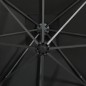vidaXL Sombrilla voladiza con poste y luces LED negra 250 cm vidaXL Sombrilla voladiza con poste y luces LED negra 250 cm