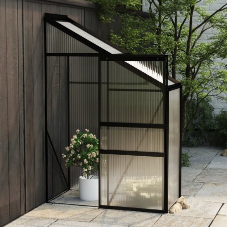 vidaXL Invernadero de aluminio gris antracita 1,38 m³