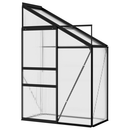 vidaXL Invernadero de aluminio gris antracita 1,38 m³