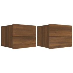 vidaXL Mesitas de noche 2 uds contrachapada marrón roble 40x30x30 cm