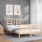 vidaXL Estructura de cama con cabecero madera maciza 120x200 cm vidaXL Estructura de cama con cabecero madera maciza 120x200 cm