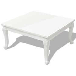 vidaXL Mesa de centro 80x80x42 cm blanco brillante