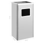 vidaXL Papelera con cenicero de acero inoxidable 45 L vidaXL Papelera con cenicero de acero inoxidable 45 L