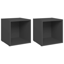 vidaXL Muebles para TV 2 uds madera contrachapada gris 37x35x37 cm