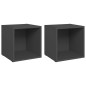 vidaXL Muebles para TV 2 uds madera contrachapada gris 37x35x37 cm vidaXL Muebles para TV 2 uds madera contrachapada gris 37x35x37 cm