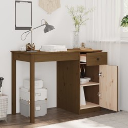 vidaXL Escritorio de madera maciza de pino marrón miel 100x50x75 cm