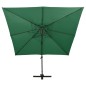vidaXL Sombrilla voladiza con doble techo verde 300x300 cm vidaXL Sombrilla voladiza con doble techo verde 300x300 cm
