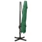 vidaXL Sombrilla voladiza con doble techo verde 300x300 cm vidaXL Sombrilla voladiza con doble techo verde 300x300 cm