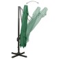 vidaXL Sombrilla voladiza con doble techo verde 300x300 cm vidaXL Sombrilla voladiza con doble techo verde 300x300 cm
