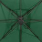 vidaXL Sombrilla voladiza con doble techo verde 300x300 cm vidaXL Sombrilla voladiza con doble techo verde 300x300 cm