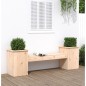 vidaXL Banco con jardineras madera maciza de pino 184,5x39,5x56,5 cm vidaXL Banco con jardineras madera maciza de pino 184,5x39,5x56,5 cm