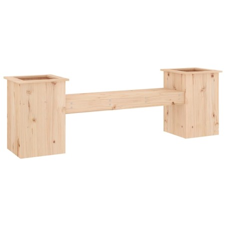 vidaXL Banco con jardineras madera maciza de pino 184,5x39,5x56,5 cm