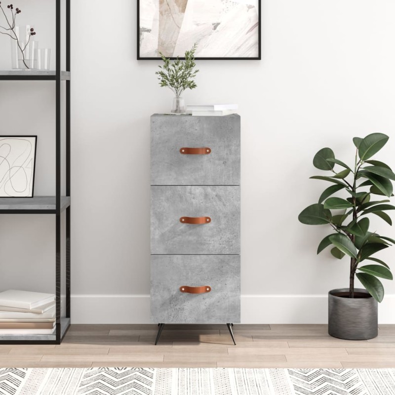 vidaXL Aparador de madera contrachapada gris hormigón 34,5x34x90 cm vidaXL Aparador de madera contrachapada gris hormigón 34,5x34x90 cm