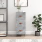 vidaXL Aparador de madera contrachapada gris hormigón 34,5x34x90 cm vidaXL Aparador de madera contrachapada gris hormigón 34,5x34x90 cm