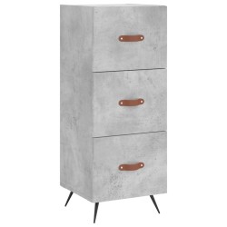 vidaXL Aparador de madera contrachapada gris hormigón 34,5x34x90 cm