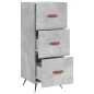 vidaXL Aparador de madera contrachapada gris hormigón 34,5x34x90 cm vidaXL Aparador de madera contrachapada gris hormigón 34,5x34x90 cm