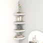 vidaXL Estante esquina de pared 4 uds MDF roble y blanco 25x25x3,8 cm vidaXL Estante esquina de pared 4 uds MDF roble y blanco 25x25x3,8 cm