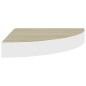 vidaXL Estante esquina de pared 4 uds MDF roble y blanco 25x25x3,8 cm vidaXL Estante esquina de pared 4 uds MDF roble y blanco 25x25x3,8 cm
