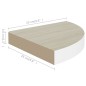 vidaXL Estante esquina de pared 4 uds MDF roble y blanco 25x25x3,8 cm vidaXL Estante esquina de pared 4 uds MDF roble y blanco 25x25x3,8 cm