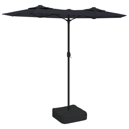 vidaXL Sombrilla doble negra 316x240 cm