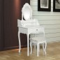 vidaXL Tocador con espejo y taburete blanco vidaXL Tocador con espejo y taburete blanco
