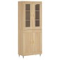 vidaXL Aparador alto madera contrachapada color roble 69,5x34x180 cm vidaXL Aparador alto madera contrachapada color roble 69,5x34x180 cm